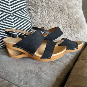 Dansko Wedge Black Sandal